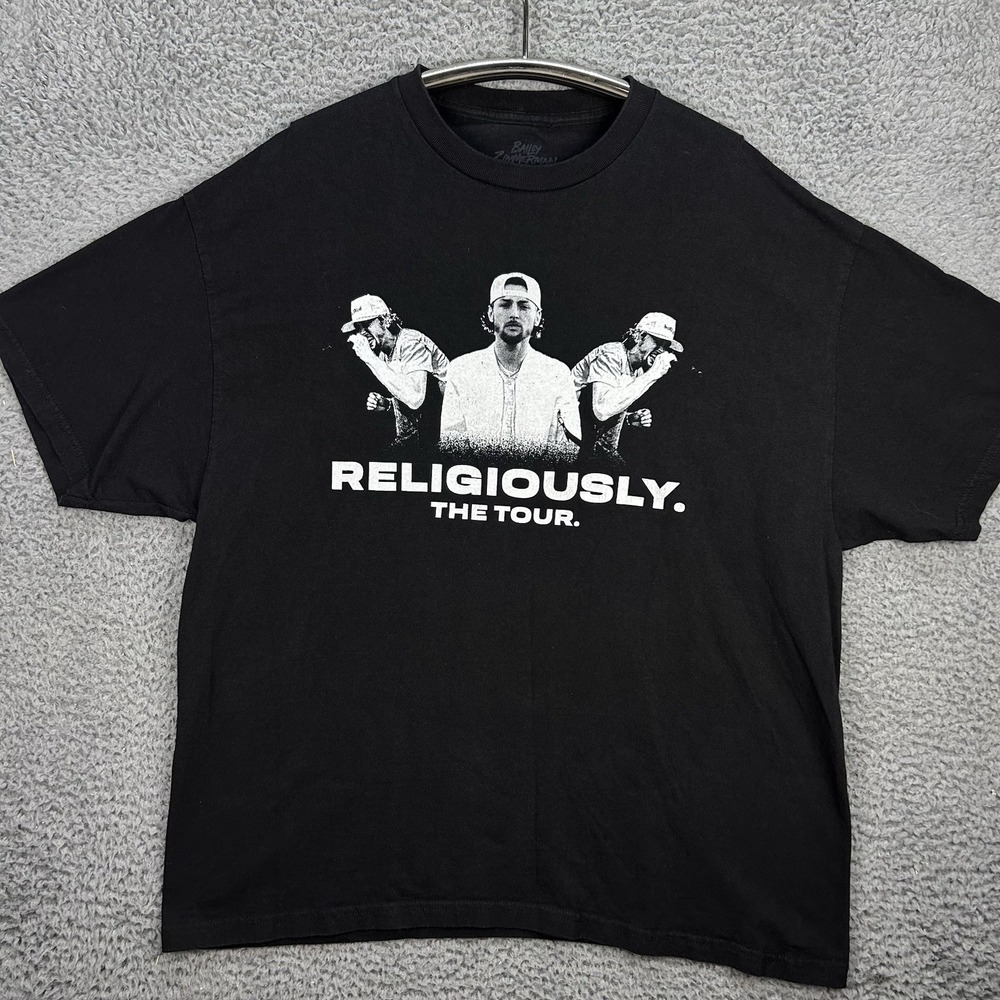 Bailey Zimmerman Official Religiously Tour 2024 2XL XXL Double Sided Black